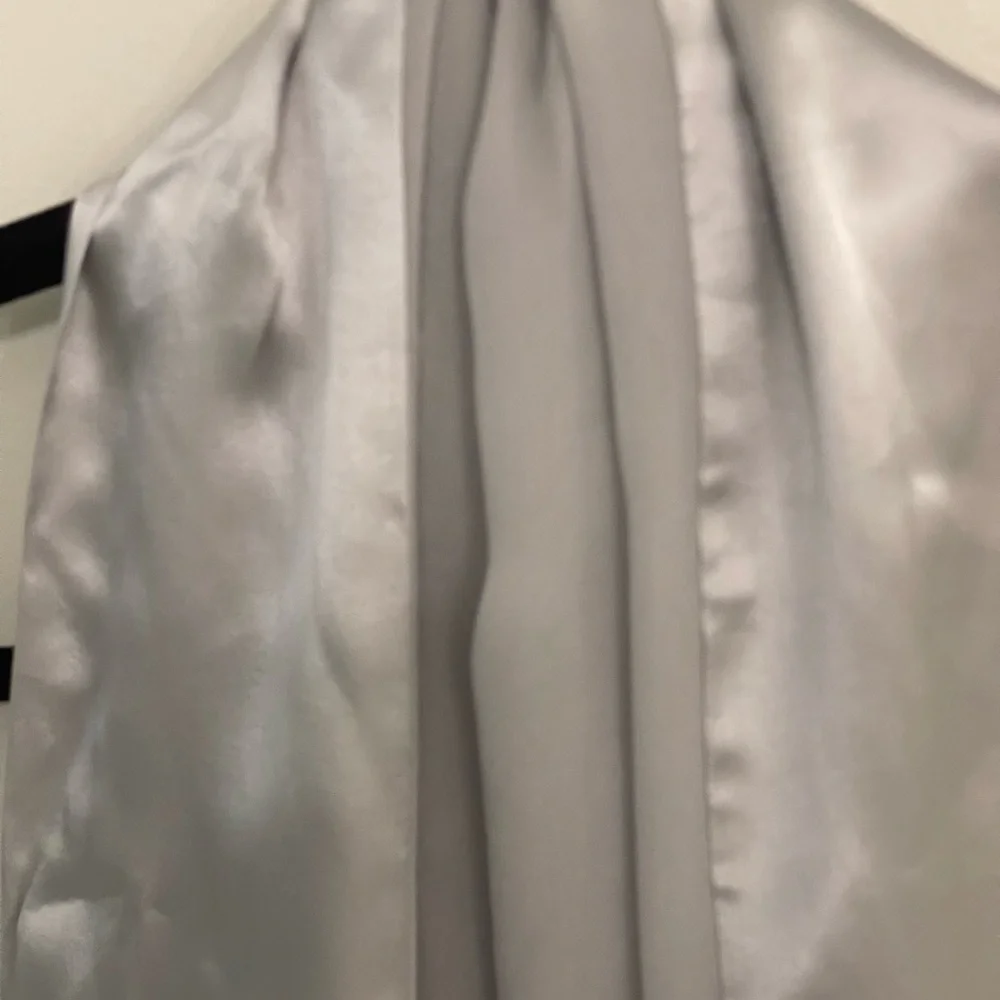 Charter club Elegant Silver Satin 100% Silk Scarf